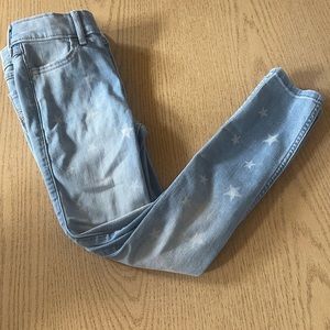 Light blue start printed jeans